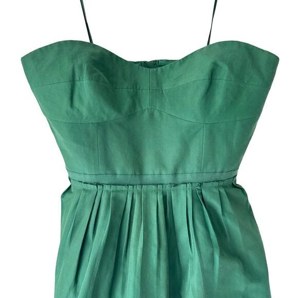 J.Crew Peplum Mini Dress Womens 4 Green Corset Sweetheart Neckline Spring Party - Picture 3 of 10